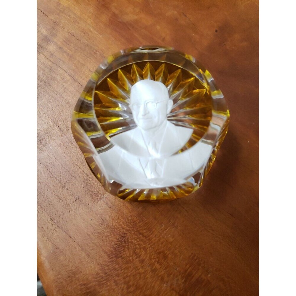 Baccarat Sulphide Paperweight Limited Edition..Harry S Truman 1973